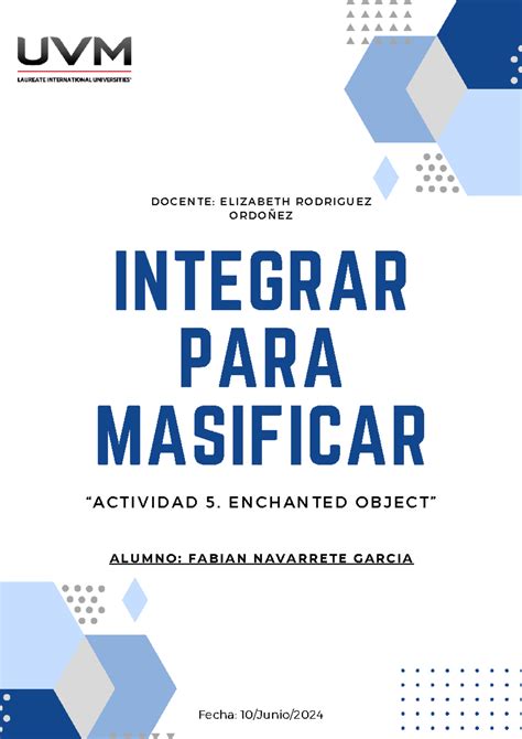 Actividad 5 Enchanted Object INTEGRAR PARA MASIFICAR A C T I V I D