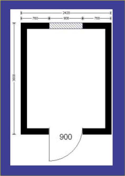 Plano de la caseta de seguridad y vigilancia con baño integrado