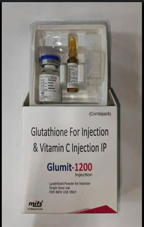 Glumit Glutathione 1200 Injection Packaging Type Box At 247 Vial In