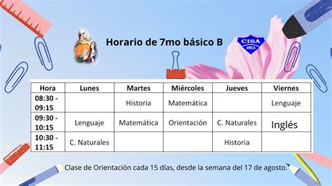 Horarios De Inglés Colegio Italiano Santa Ana