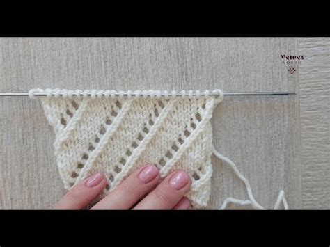 How To Knit Diagonal Lace Stitch Pattern Video Tutorial Plus Wtitten