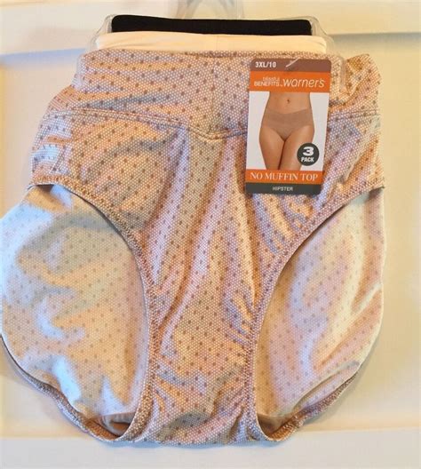 Warners No Muffin Top Hipster Panties Size 3xl 10 Blissful Benefits 3 Pair Pack Ebay