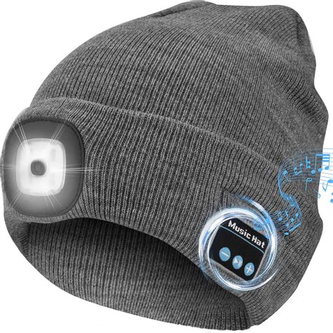 Oumeiou Bonnet Bluetooth Avec Lumi Re Musique Sans Fil Avec Led