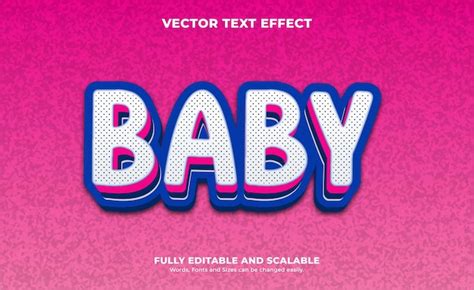 Premium Vector | Baby text effect design template vector