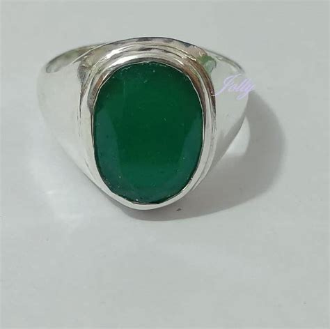 Certified Green Emerald Ring Panna Ring 92 5 Sterling Silver Men S