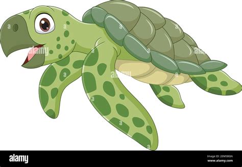 Cartoon sea turtle isolated on white background Stock Vector Image ...