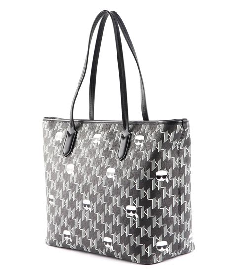 Karl Lagerfeld K Ikonik Cc Monogram Tote Black Multi Buy Bags