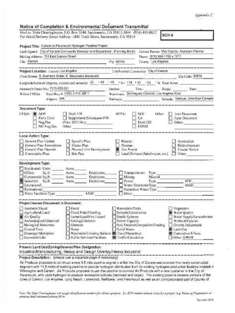 Fillable Online Ci Carson Ca Carson To Paramount Hydrogen Pipeline