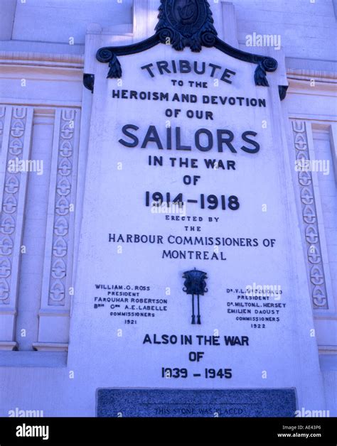 Close Up Of Plaque On The Clock Tower In Old Montreal Commemorating