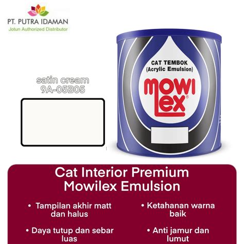 Cat Tembok Interior Premium Mowilex Emulsion 9A 05B05 Satin Cream