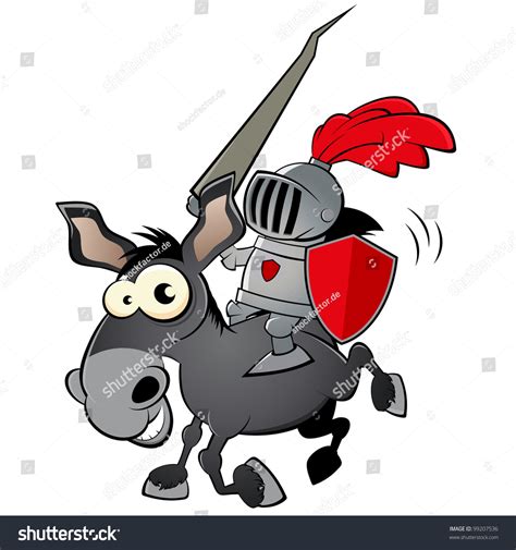 Funny Cartoon Knight Stock Vector Illustration 99207536 Shutterstock