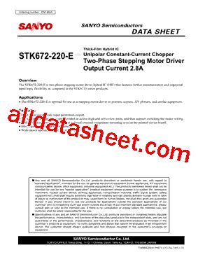 STK672 220 E Datasheet PDF Sanyo Semicon Device