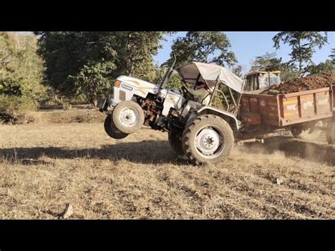 Mud Loaded Tractor Stuck In Mud Pulling Out Jcb 3dx Eicher 333