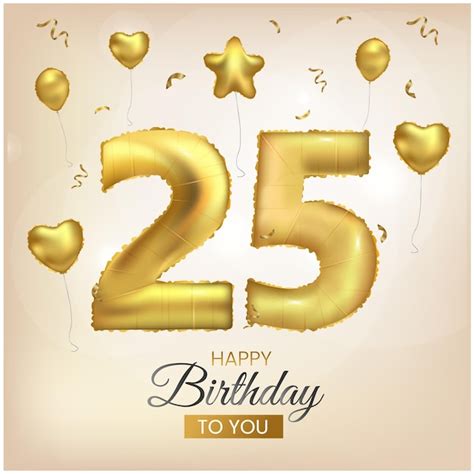 Premium Vector Happy Th Birthday Gold Foil Balloon Greeting