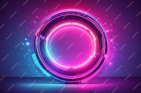 Premium Ai Image Glowing Round Frame Neon Light Vector Illustration