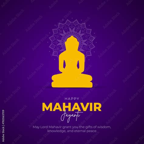 Mahavir Jayanti Post And Greeting Card Happy Mahaveer Jayanti