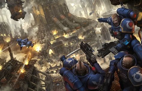 Обои космодесант, space marines, Вархаммер, ультрамарины, Ultramarines ...