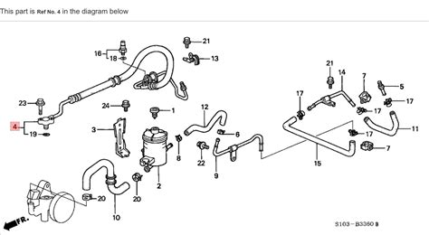 honda cr  power steering high pressure feed hose pipe