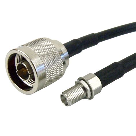 N Male To Sma Female Bulkhead Cable Rg 58 Coax In 12 Inch