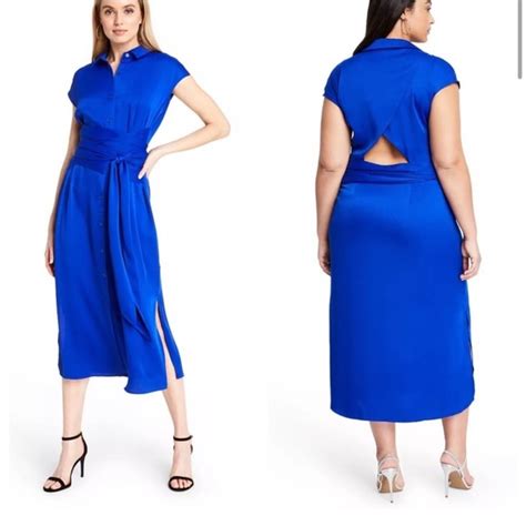 Cushnie For Target Dresses Nwt Cushnie Cobalt Blue Shirt Dress W