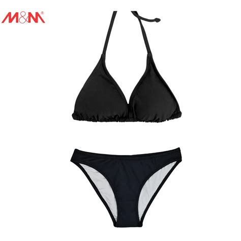 M M Bikini Set Sexy traje de baño triángulo Push Up bañador Halter