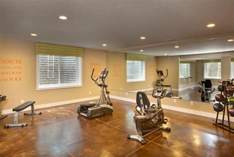 This basement exercise are looks great with the wall to wall ceiling to floor mirrors! http ...