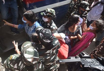 Police Personnel Detain Members Aidwa Dyfi Editorial Stock Photo