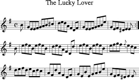 The Lucky Lover Irish Folk Song Ireland For Treble Clef Instrument