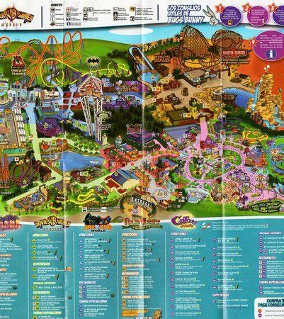 Mapa : Parque Warner Mapa | Parques, Warner madrid, Parques de atracciones