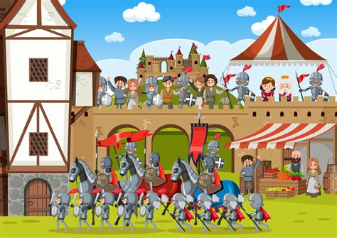 Battle scene with medieval army warriors 6351364 Vector Art at Vecteezy