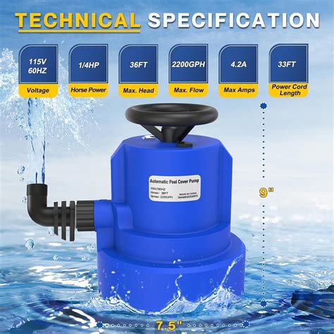 1 4 HP Automatic Submersible Water Pump 2200 GPH Sump Pump Utility