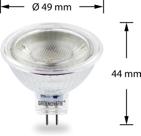 Groenovatie Led Spot Cob 3w Gu5 3 Mr16 Fitting Glas Warm Wit