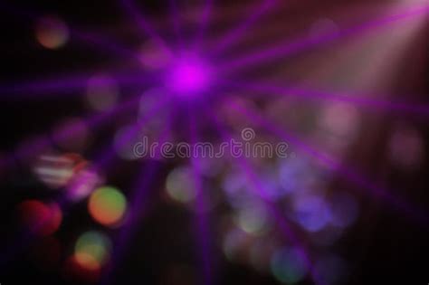 Beams of Light in Darkness of Night Club, Bokeh Effect Stock Image ...