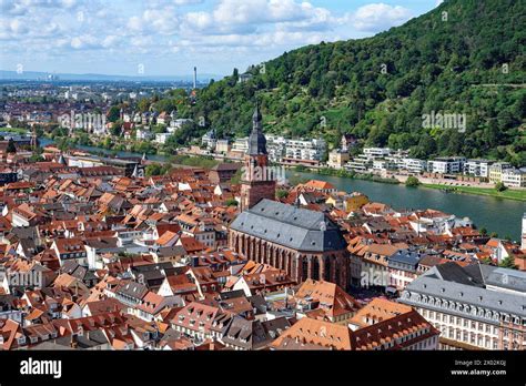 Heidelberg city center with the Holy Spirit Church, Heidelberg, Baden ...