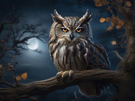 Download Ai Generated Owl Night Royalty Free Stock Illustration