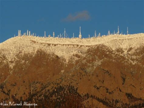 The Sandia Mountains Snow Capped at Sunset