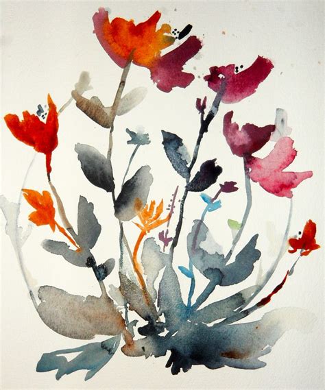 Pin By Gina Watkins On Watercolor In Loose Watercolor Flowers