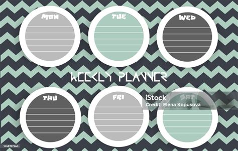 Weekly Diary Planning Concept In Modern Flat Style Todo List Notes On ... 