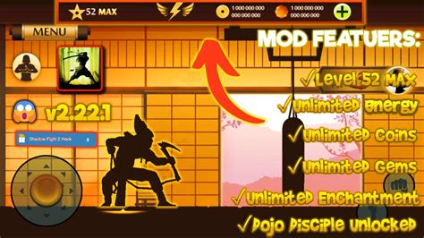 Shadow Fight 2 Mod Apk Level 52 MAX Unlimited Money Unlock Everything