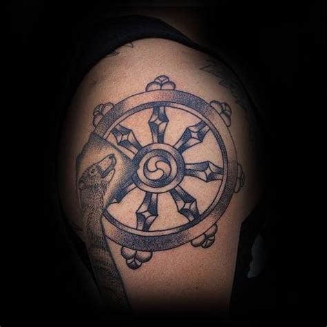 40 Cool Dharma Wheel Tattoo Designs for Men [2023 Guide]