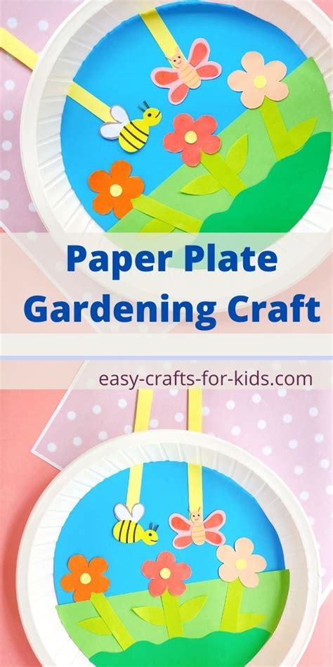 Paper Plate Gardening Craft with Moving Bee and Butterfly - Easy Crafts For Kids | Fun summer ...