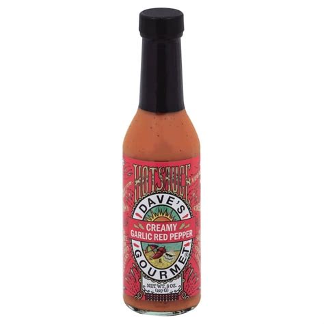 Daves Gourmet Creamy Garlic Red Pepper Hot Sauce