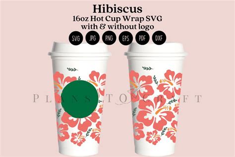 Hibiscus Spring Flower Oz Hot Cup Tumbler Wrap Svg