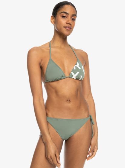 Beach Classics Tie Side Triangle Bikini Set For Women Roxy