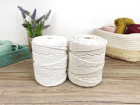 Mm Cotton Macrame Metres Rope Cord Natural And Bleached Etsy