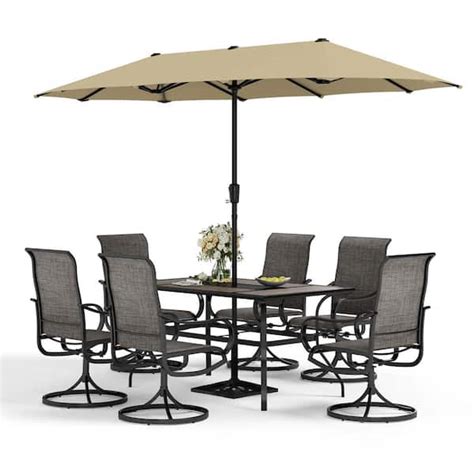 Reviews For Phi Villa Black Piece Metal Rectangle Patio Outdoor