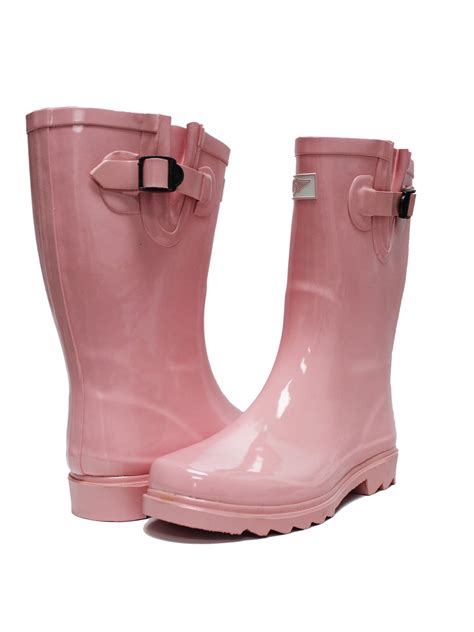 Mid-calf Rain Boots Women Rain Boots Waterproof Shoes Rubber Anti-slip ...