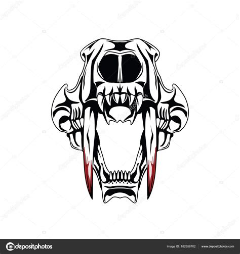 Saber Tooth Tiger Skull Drawing Beachweddingoutfitguestwomanclassy