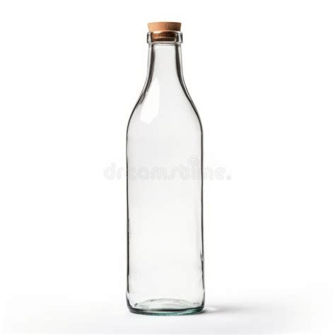 Elongated Glass Bottle With Wood Lid Uhd Image On White Background