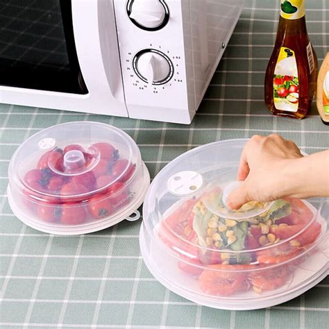 Lingouzi 2 Pcs Microwave Cover For Food, Microwave Splatter Proof Plate Guard, Plastic Microwave ...